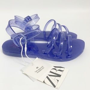 Zara Kids purple blue Clear Jelly Sandals Sz 12 NWT